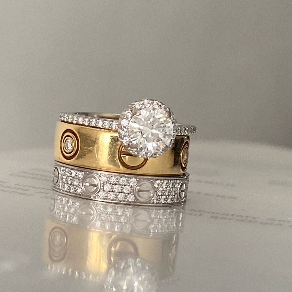 1.18 CTW GIA VS2 DIAMOND - EXCELLENT CUT NATURAL PLATINUM ENGAGEMENT RING - SZ 5